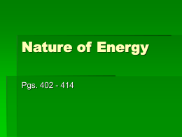 Nature of Energy