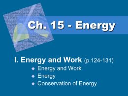 I. Energy & Work