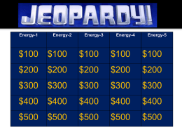 Physical Science Energy Jeopardy Game