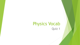 Physics Vocab - Net Start Class