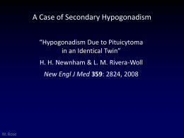 A Case of Secondary Hypogonadism