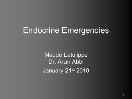 Non Diabetic Endocrine Emergencies
