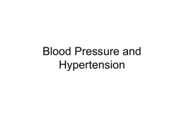 Blood Pressure and Hypertension - The Bronx High School of Science