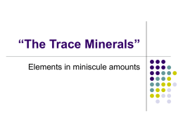 “The Trace Minerals” - Hoblitzell`s Science Spot