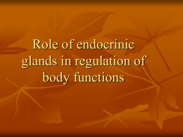 Lecture 11. Role of endocrinic glands in regulation of body functions