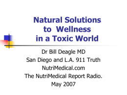 Solutions to Challenges Wellness in a Toxic World