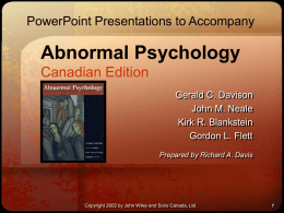 Abnormal Psychology Canadian Edition