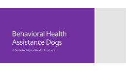 behavioral health assistance dogs