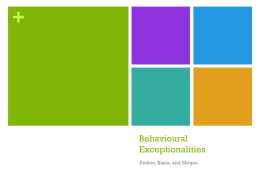 Behavioural Exceptionalities