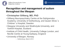 Management of autism