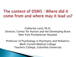 The context of DSM5