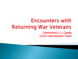 Encounters With Returning War Veterans - NAMI-NC
