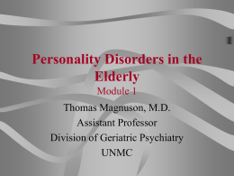 Personality Disorders in the Elderly