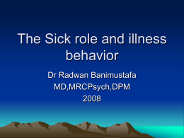 The Sick role and illness behavior