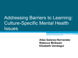 Addressing Barriers to Learning: Culture