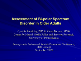 Assessment of Bipolar Spectrum Disorder in Older Adults