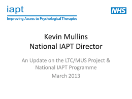 Kevin Mullins National IAPT Programme Lead