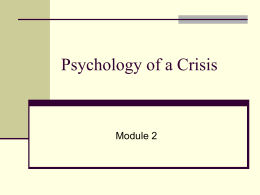 Psychology of a Crisis - Central Colorado Area Health