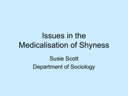 Issues in the Medicalisation of Shyness