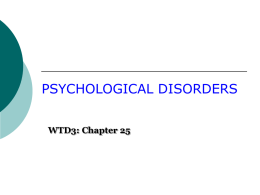 PSYCHOLOGICAL DISORDERS