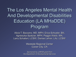 The Los Angeles Mental Health And Developmental