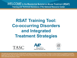 RSAT Training Tool: Co-occurring Disorders and Integrated
