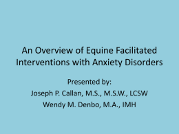 An Overview of Equine Facilitated Interventions with