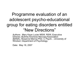 Programme evaluation of an adolescent psycho