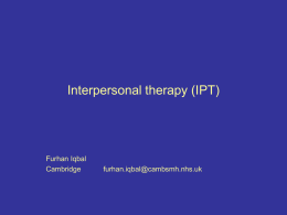 Interpersonal therapy (IPT)