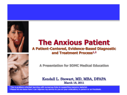 The Anxiety Disorders Some Practical Questions & Answers
