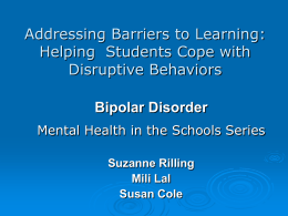 Addressing Barriers to Learning: Helping Students Cope