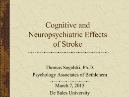 Cognitive and Neuropsychiatric Effects from Stroke