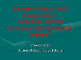 Identity Structure Analyses of Individuals with Clinical