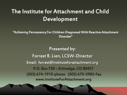 The Institute for Attachment and Child Development