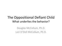 The Oppositional Defiant Child