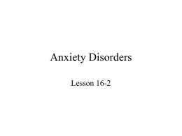 Anxiety Disorders - Freeman Public Schools