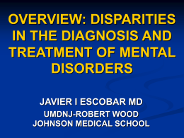 overview: disparities in the diagnosis and treatment of mental