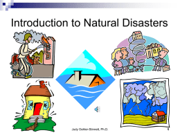 Natural Disasters: School Psychology`s Role