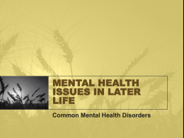 mental health issues in later life