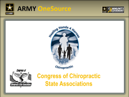 Army OneSource Presentation - Congress of Chiropractic State