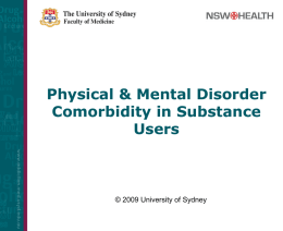 Comorbidity - The University of Sydney