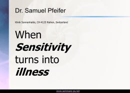 Sensitivity - A new concept for Counselling - seminare