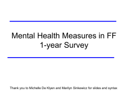 Mental Health Measures in FF 1