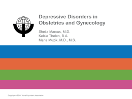 Depressive Disorders in Obstetrics and Gynecology