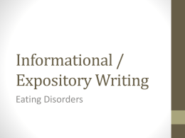 Eating disorders-explanitory writing