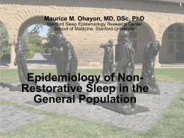 Non-Restorative Sleep - The STANFORD JOURNAL of SLEEP