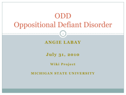 ODD Oppositional Defiant Disorder