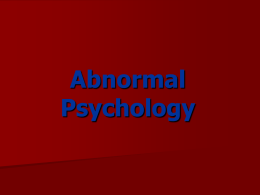 Abnormal Psychology - People Server at UNCW
