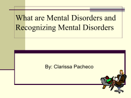 What are mental disorders and recognizing mental disorders