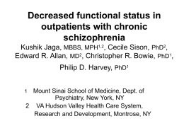 Decreased functional status in outpatients with chronic